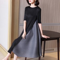 맘마롱 봄 여름 플리츠 원피스 여성 럭셔리