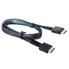 Cablecc OcuLink PCIe Express SFF 86114i to 8611 SSD 데이터 액티브케이블 50cm, Black SFF-8611 to SFF-8611, 1개
