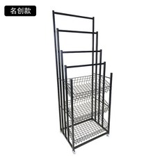 우산 진열대 편의점 마트 우산 매대 우산행거 전시대, 블랙 60x45x167 바퀴세트 + 후크10개, 1개