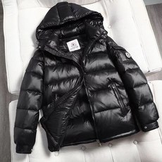 겨울 남녀 핫픽스 패딩 워싱 없는 기모 보온 코트 블랙
