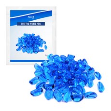 아쿠아비 유리구슬 투명돌 세트 수조장식 1kg, 1개, 블루