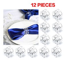 6/12PCS 골드 실버 냅킨 링스 버클 웨딩 크리스마스 생신 냅킨 링은 꽃 잎 Flower Leaf Napkin Rings Serviette Buckle Gold Silver, 12 PCS-만리장성 실버, 12개