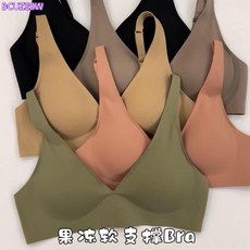 여성용 심리스 브라 얇은 스타일 젤리 컬러 부드러운 모유 수유 브라 무선 속옷 편안한 란제리 딥 V 개더