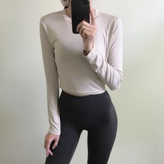 로라벨 스타 요가 크롭 긴팔 요가 필라테스 상의 여자운동복 요가복 필라테스복