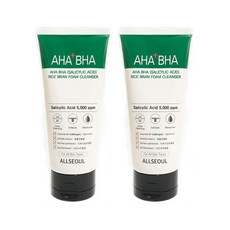 (1+1)퍼스트픽 시카 아하 바하 폼클렌져 180ml X 2개 / 쌀겨 폼클렌징/이마 얼굴 각질제거/모공 노폐물/개기름 좁쌀, 180g