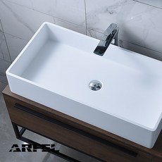 아르펠 레진 아크릴 인조대리석 직사각 고급인테리어 언더볼 A-3414-1 세면대, A-3414-1+I트랩