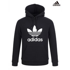 아디다스 adidas 남성 블랙 오리지널 빅로고 후드티셔츠