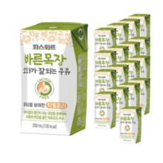 파스퇴르 바른목장 소화가 잘되는 우유, 18개, 200ml