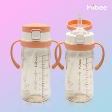 하이비 PPSU 에잇벤트 원터치 빨대컵 빨대2종 포함, 목화 코랄, 1개, 270ml