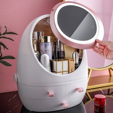 해외배송 리엘라노 가벼운 저장 상자가있는 화장 수납함 거울 여자 친구 선물, 단일옵션, 옵션03