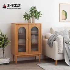 우드쇼케이스 양주 6문그릇장 원목 책장 심플 모던 수납장 유리 전시장 북유럽 매거진 수납, 01 체리, 01 0.6미터 이하 너비