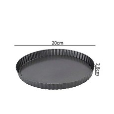 논스틱 타르트 키치 팬 몰드 둥근 탈착식 루즈 바닥 플루트 헤비 듀티 파이 피자 케이크 베이킹 팬 제, 없음