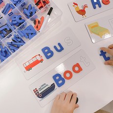 자석교구 영어 알파벳 키트 + 단어카드 set 영어교구 놀이 아마존 베스트셀러