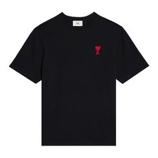 아미티셔츠 [아미] 하트 로고 반팔 티셔츠 UTS004 726 009 BLACK/RED [AIC117