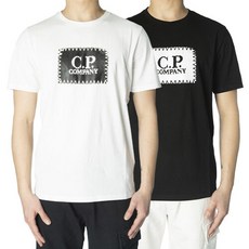 C.P 컴퍼니 CP컴퍼니 로고 자수 반팔 티셔츠 12CMTS042A 12CMTS042AN2