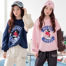 더루비 헬로미키 기모 맨투맨 티셔츠