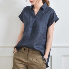 반팔린넨셔츠