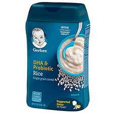 거버 DHA 프로바이오틱 곡물 쌀 베이비 시리얼 227g x 6팩