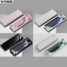 [ XC샵] VTER JEET65 마그네틱축 기계식 게이밍 키보드 CNC알루미늄 객제화구조 RGB램프 전키핫스왑DIY, 오로라축(마그네틱축/0.02RT), 화이트류광-스프레이코딩, 유선버전-마그네틱축
