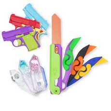 토이나이프 당근칼 LED 야광칼 미니 권총 피젯 단검 칼 3D 손 장난감, 롱 나이프