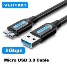 Vention-외장 하드 드라이브 케이블 마이크로 B 케이블 USB 3.0 고속 충전 3A 5Gbps 데이터 코드 삼성 디스크 ssd용 Sata, [01] 0.25m, 1개