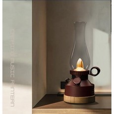 LED랜턴 블루투스스피커 호롱불랜턴 감성캠핑 차박 낚시 인테리어 무드등 집들이선물, 아이보리, 브라운