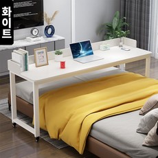 마젠트 이동식 침대테이블 침대책상 사이드테이블 베드 간이 보조 테이블 침대선반, 화이트