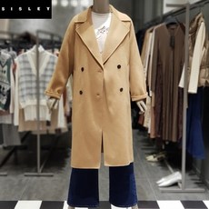 시슬리 드랍숄더 더블 버튼 롱 코트_SACTF2261