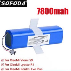 배터리 Plus 14.4V Roidmi Eve 이온 진공 팩 리튬 충전식 신제품 Viomi 청소기 12800mAh 샤오미 S9 Lydsto 로봇 R1, 04 7800mah