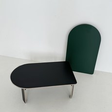 하이오즈 오브제 테이블 접이식 거실 공부 테이블 - 아치형, 딥브라운