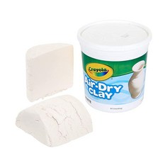 Crayola 에어 드라이 클레이 화이트 2.3kg(5파운드) 버킷 베이킹 없음 선물, Crayola 에어 드라이 클레이, 화이트, 2.3kg, 1개