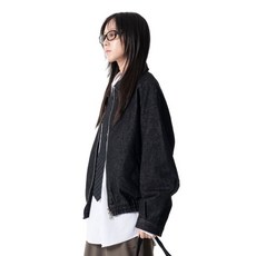 IUGAMAKARAS 이우가마카라스 Needlework Denim Raglan Jacket (Black)