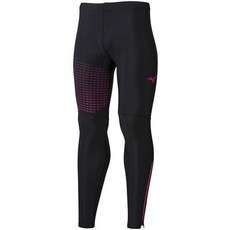 [Mizuno]육상 웨어 레이싱 타이즈 롱 움직이기 편하빈틈없이 밀착 U2MB9022남성 블랙×핑크 일본 XS(일본