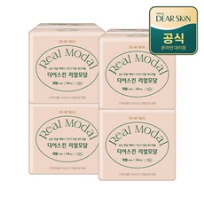 디어스킨 리얼모달 대형 생리대 날개형, 14개입, 4개