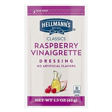 Hellmann's Classics Raspberry Vinaigrette Salad Dr Hellmann's Classics 라즈베리 비네그레트 샐러드 드레싱 부분 조절 향낭 글, 102개, 42g