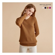 [브룬스바자] ○ 코튼100 케이블 브이넥 니트 4종