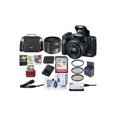 Adorama Canon EOS M50 Mirrorles Camera with 15-45mm STM Lens Black WMac Free Acc Bundle 2680C011 AM, One Color_One Size, 상세 설명 참조0, 상세 설명 참조0