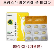 내추럴라이즈 프랑스 레몬밤정 레몬밤 잎 분말 가루 로즈마린산 폴리페놀 타닌 항산화 30대 40대 50대 남성 여성 체중 체지방 복부 내장지방 뱃살 혈관 건강 관리 알약타입 60정, 3개