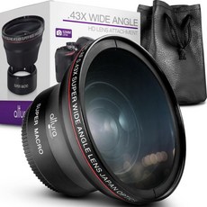 58MM 0.43x 알투라 사진 전문가용 HD 광각렌즈마크로 부분포함 캐논 EOS 70D 77D 80D 90D 반항아용 T8i T7 T6s T6 SL2 SL3 DSLR 카메라