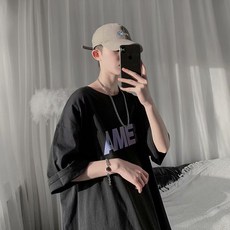 남자오버핏반팔니트
