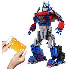 JUYIKUAI RC 로봇 옵티머스 프라임 빌딩 블록 로봇 지능형 프로그래밍 가능한 음성 제어 자이로 스코프, One Color_One Size, One Color_One Size, One Color