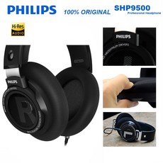 오리지널 필립스 SHP9500 HIFI 헤드폰 유선 분리 3m 케이블 헤드셋 화웨이 샤오미 삼성 노트북 지원 공식 테스트 헤드폰 헤드셋, 01 shp9500-Black