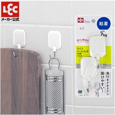 일본 LCL 접착식 벽부착 주방용품 국자 도마 걸이 후크 2kg 견딤 2개입, 1개, K-642 주방용품 후크 2kg 견딤