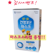 여름마스크 건영3단마스크 2겹 입체형 비말차단 KF-AD 5매입x10 총50매