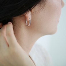 실버사각링귀걸이