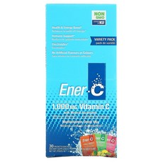 Ener-C 비타민C 종합비타민 드링크 믹스 버라이어티 팩 1000mg 30팩 282.9g(9.9oz), 1개, 30정