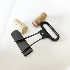 BR 비알 아소 빈티지 와인 코르크 오프너 스틸 병따개, 블랙, 1개