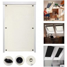 iKINLO 열 선스크린 지붕 창 블라인드 Velux 스카이 라이트 FK04 드릴링 없이 블랙 아웃 롤러 블라인드, 단일상품