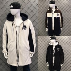 NBA_[빠른출고!!][남녀공용]촉감 보들보들!! 골든스테이트 워리어스 시카고불스 컬러 블록 롱기장 보아 후드 집업 점퍼 N194TJ211P