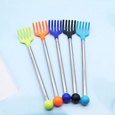 2단 컬러 효자손 접이식 인쇄 휴대용 등글개 등긁개 대나무, 랜덤발송, 1개